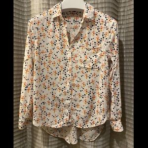 Velvet Heart - Heart print button up blouse